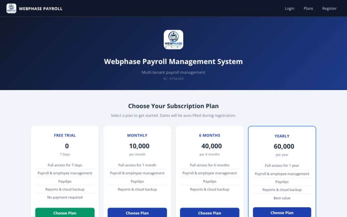 Webphase Payroll Management